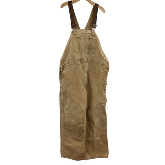 Carhartt Other - Carhartt Men's Vintage Relaxed Fit Duck Bib Made in USA Double Overalls SZ 44x30